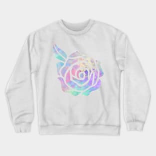 Pastel Tie-Dye Watercolor Rose Crewneck Sweatshirt